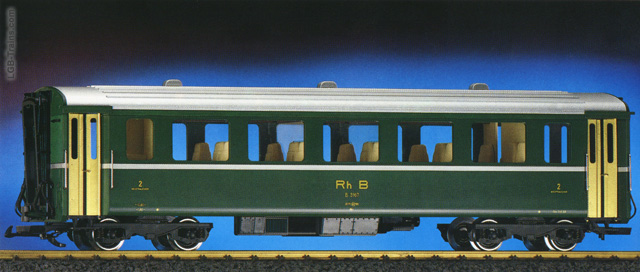LGB Rhaetian Railway green passenger car 3167