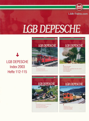 LGB Depesche 2003 Index #112-115 German