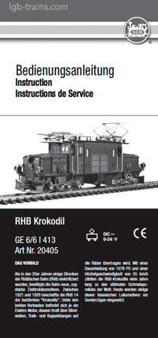 LGB Instruction Manual for 20405 German, English, French