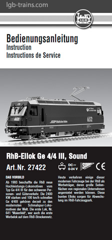 LGB Instruction Manual for 27422 German, English, French