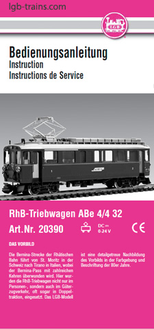 LGB Instruction Manual for 20390 German, English, French