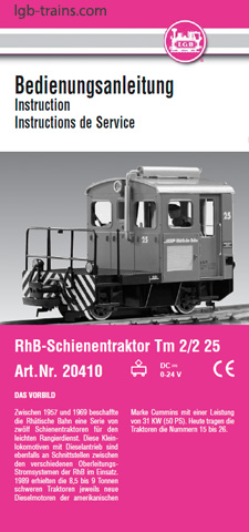 LGB Instruction Manual for 20410 German, English, French