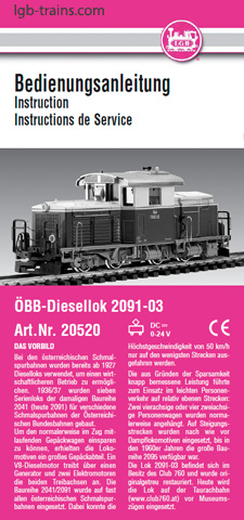 LGB Instruction Manual for 20520 German, English, French