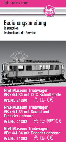 LGB Instruction Manual for 21390 21390 21390 German, English, French
