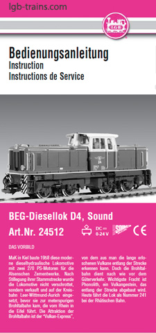 LGB Instruction Manual for 24512 German, English, French
