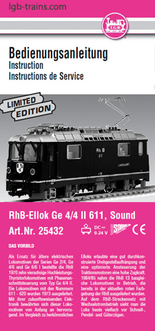 LGB Instruction Manual for 25432 German, English, French