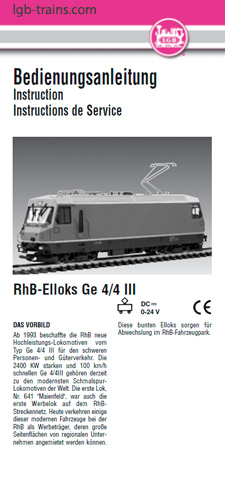 LGB Instruction Manual for 2x420 German, English, French