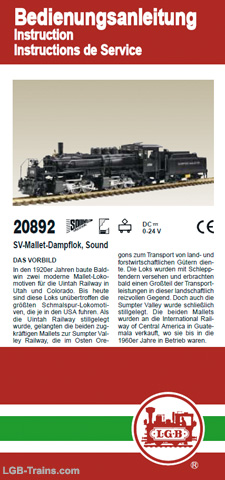 LGB Instruction Manual for 20892 German, English, French