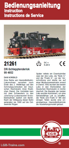 LGB Instruction Manual for 21261 German, English, French