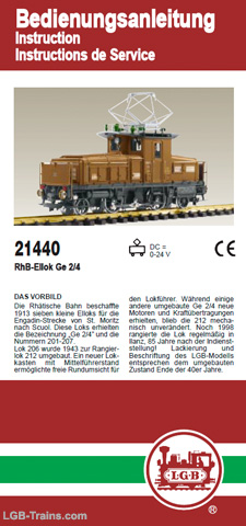 LGB Instruction Manual for 21440 German, English, French