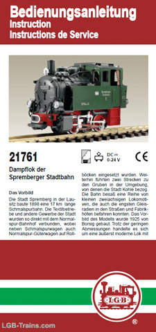 LGB Instruction Manual for 21761 German, English, French