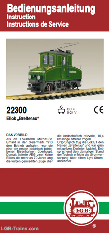 LGB Instruction Manual for 22300 German, English, French