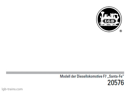 LGB Instruction Manual for 20576 German, English, French