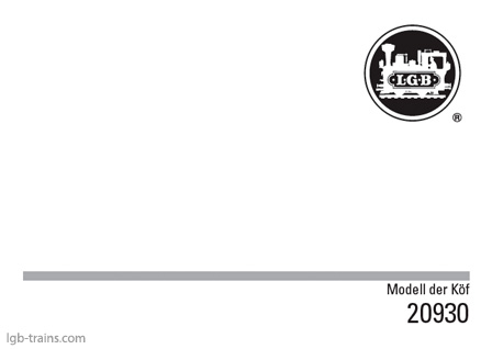 LGB Instruction Manual for 20930 German, English, French