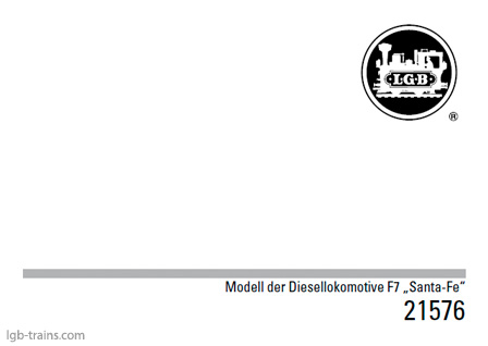 LGB Instruction Manual for 21576 German, English, French